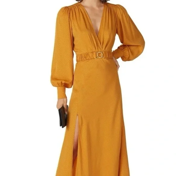Ronny Kobo Estelle Silk Dress in Yellow ๐ป Revolve sz Medium - Picture 10 of 15